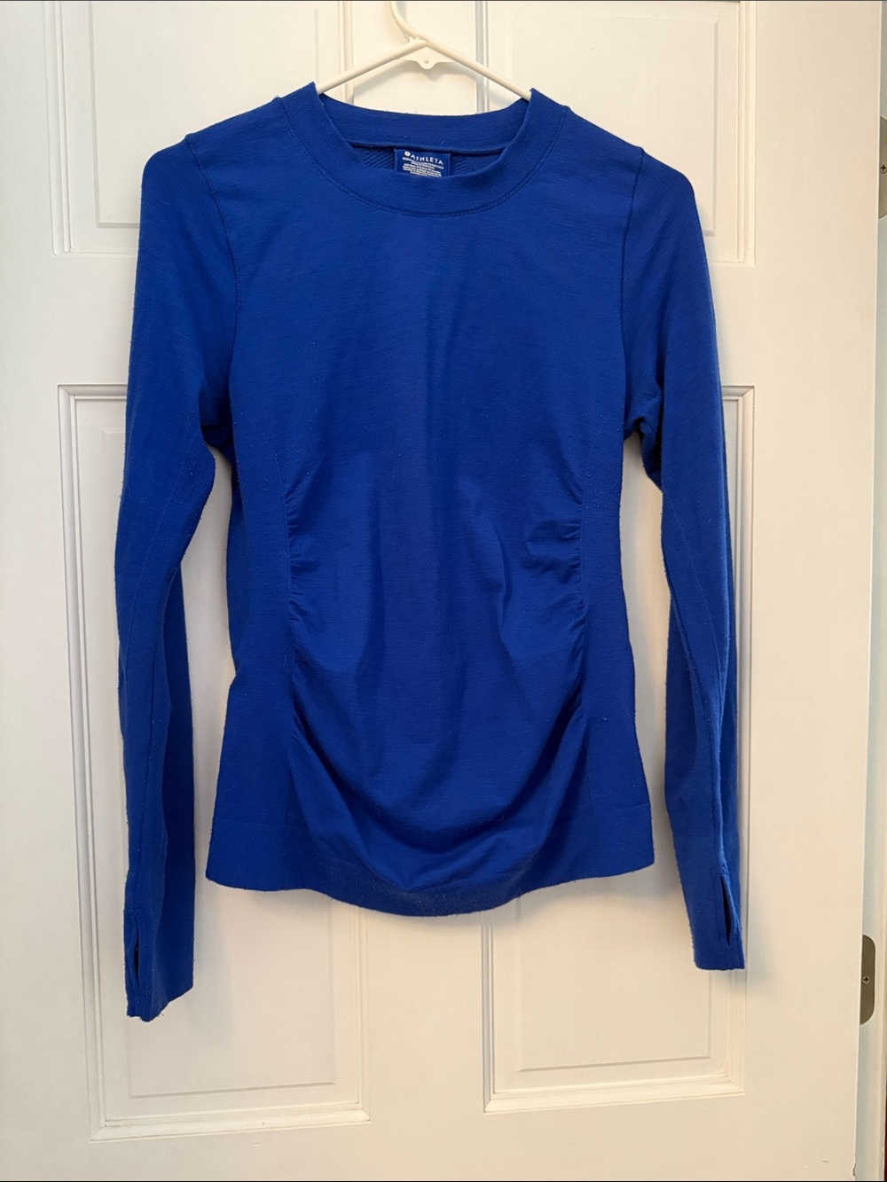 Athleta Long Sleeve Crewneck Top in Cobalt Blue